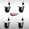 Service Caster 3'' SS Phenolic Swivel 1-3/8'' Expanding Stem Caster Set Total Lock Brake, 4PK SCC-SSEXTTL20S314-PHS-138-4 - alternate 4
